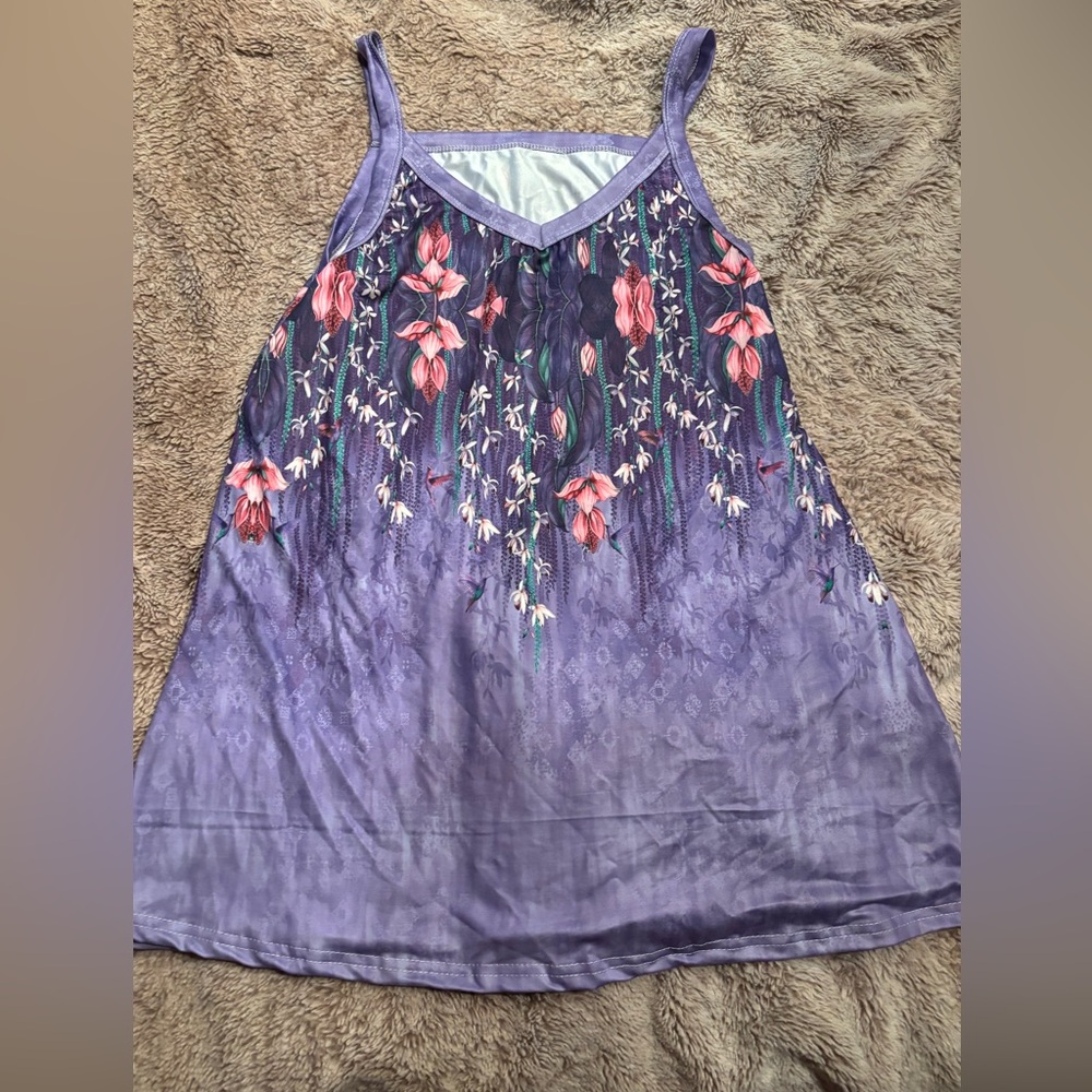 Floral Purple Sleeveless tank top